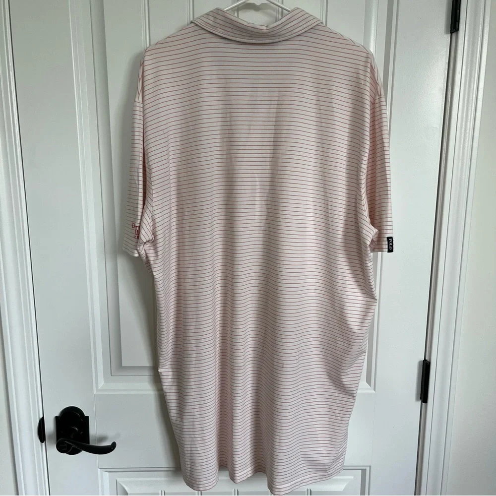 Polo Golf Ralph Lauren Men’s Short‎ Sleeve Polo Stretch Lisle Striped XL peach